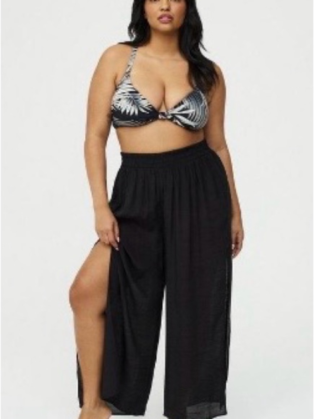 torrid Black Elastic Waist Pull-On Pants